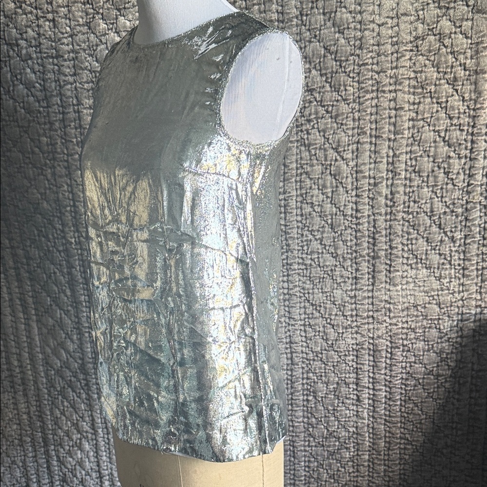 Versace Collection Shimmering Silver Sleeveless B… - image 7